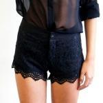 Sexy Little Teel & Lace Shorts Black